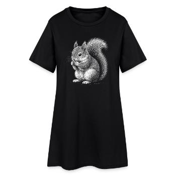 Eichhörnchen - Frauen T-Shirt-Kleid - Schwarz - Vorne
