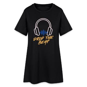 Waveform Drop the beat headphones - Women’s T-Shirt Dress - black - Front