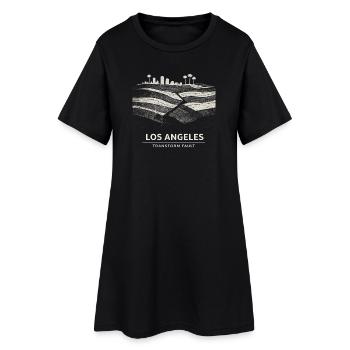Faille de San Andreas de Los Angeles Geology City - Robe T-shirt Femme - noir - Devant