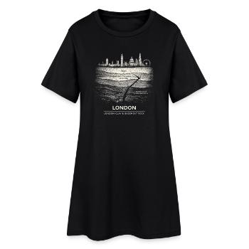 London Geology City - Frauen T-Shirt-Kleid - Schwarz - Vorne