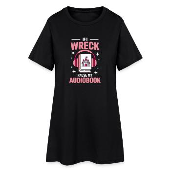 Novelty Höchbücher Geschenk Bücherwurm - Frauen T-Shirt-Kleid - Schwarz - Vorne