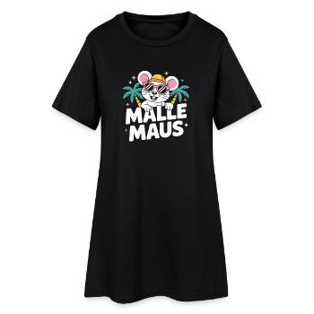 Mallemaus JGA Frauen Mallorca Fan Party Malle Maus - Frauen T-Shirt-Kleid - Schwarz - Vorne