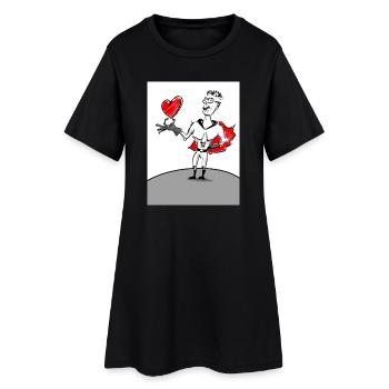 Héros du cœur : Super-héros au cœur - Robe T-shirt Femme - noir - Devant