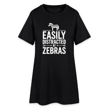 Zebra Sprüche Zebras Lustiges Zebra Geschenk - Frauen T-Shirt-Kleid - Schwarz - Vorne