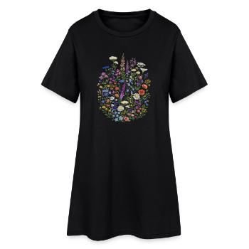 Fleurs sauvages Fleurs Fleurs Jardin botanique naturel - Robe T-shirt Femme - noir - Devant