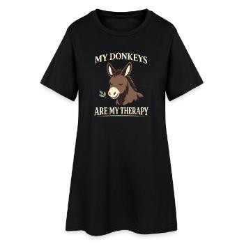 Amant des ânes Âne Animal drôle d’âne - Robe T-shirt Femme - noir - Devant