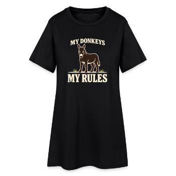 Amant des ânes Âne Animal drôle d’âne - Robe T-shirt Femme - noir - Devant