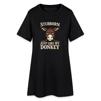 Amant des ânes Âne Animal drôle d’âne - Robe T-shirt Femme - noir - Devant