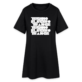 Techno Electro Trance Musik - Frauen T-Shirt-Kleid - Schwarz - Vorne