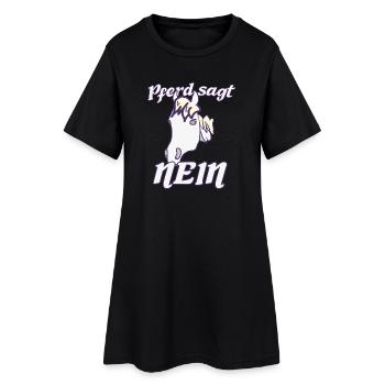 Norweger sagt Nein Lustiges freches Pferde  - Frauen T-Shirt-Kleid - Schwarz - Vorne