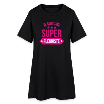Je suis une super fleuriste humour femme - Robe T-shirt Femme - noir - Devant
