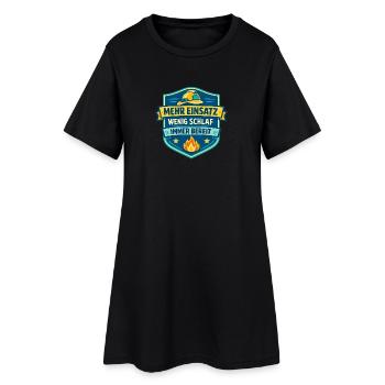 Mehr Einsatz Wenig Schlaf Shirt - Frauen T-Shirt-Kleid - Schwarz - Vorne