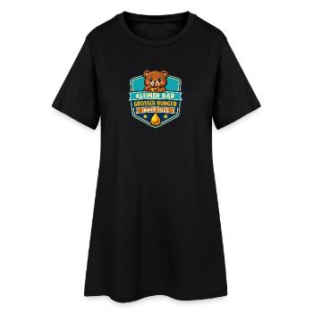Kleiner Bär: Grosser Hunger Logo - Frauen T-Shirt-Kleid - Schwarz - Vorne