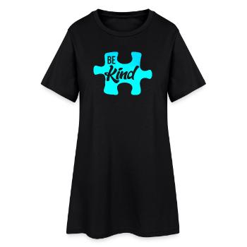 Be Kind Puzzle Motif - Robe T-shirt Femme - noir - Devant