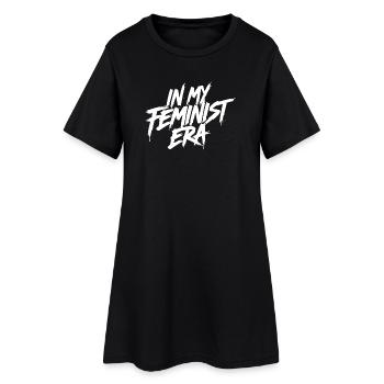 À mon époque féministe, blanc - Robe T-shirt Femme - noir - Devant