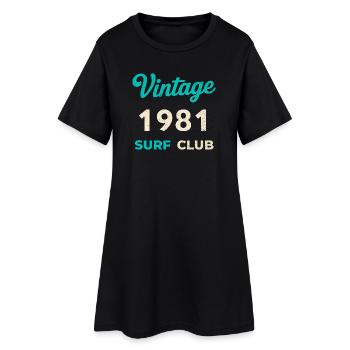Vintage 1981 Surf Club Retro Geburtsjahr Geschenk - Frauen T-Shirt-Kleid - Schwarz - Vorne