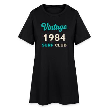 Vintage 1984 Surf Club Retro Geburtsjahr Geschenk - Frauen T-Shirt-Kleid - Schwarz - Vorne