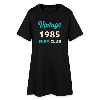 Vintage 1985 Surf Club Retro Geburtsjahr Geschenk - Frauen T-Shirt-Kleid - Schwarz - Vorne