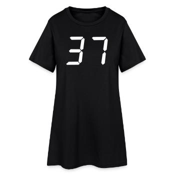 digitale_zahl_37- - Robe T-shirt Femme - noir - Devant