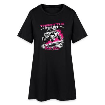 UTV Fille tout-terrain Femme 4 roues côte à côte - Robe T-shirt Femme - noir - Devant