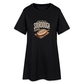 Lokaler Sauerteighändler - Frauen T-Shirt-Kleid - Schwarz - Vorne
