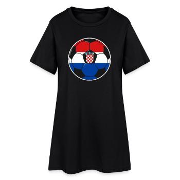 Fußball – Team Kroatien - Frauen T-Shirt-Kleid - Schwarz - Vorne