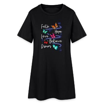 Jardin inspirant des papillons monarques - Robe T-shirt Femme - noir - Devant