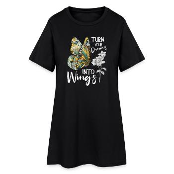 Jardin inspirant des papillons monarques - Robe T-shirt Femme - noir - Devant
