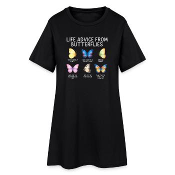 Jardin inspirant des papillons monarques - Robe T-shirt Femme - noir - Devant