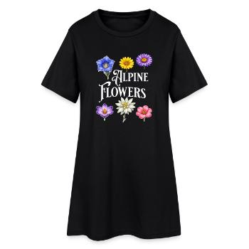 Fleurs alpines – Fleurs alpines Vintage Botanique D - Robe T-shirt Femme - noir - Devant
