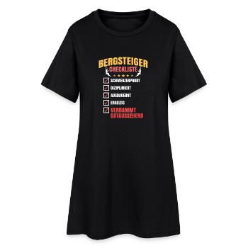 Bergsteiger Checkliste – Verdammt Gut Aussehend - Frauen T-Shirt-Kleid - Schwarz - Vorne