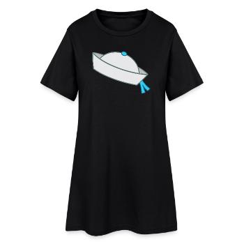 Bonnet de marin, marin - Robe T-shirt Femme - noir - Devant