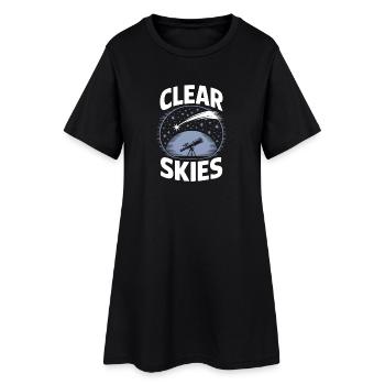Télescope Ciel Clair Observateur d’étoiles - Robe T-shirt Femme - noir - Devant