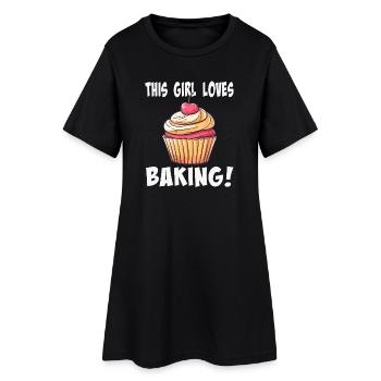 Cette fille adore la pâtisserie - Robe T-shirt Femme - noir - Devant