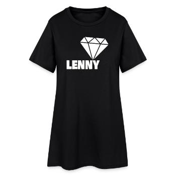 Lenny als Diamant - Frauen T-Shirt-Kleid - Schwarz - Vorne