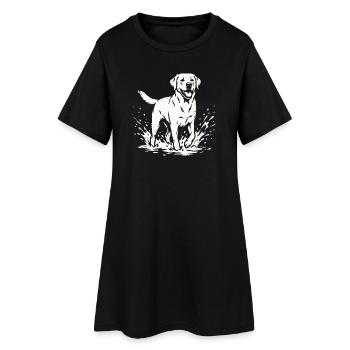 T-shirt Lover de chien Éclaboussure d’eau - Robe T-shirt Femme - noir - Devant