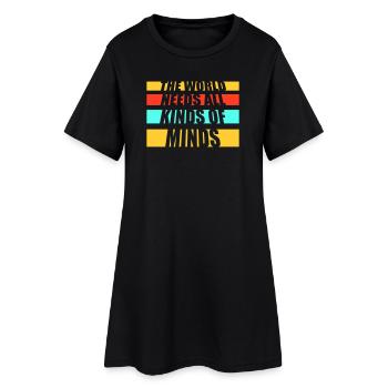 Le monde a besoin de toutes sortes d’esprits inspirants - Robe T-shirt Femme - noir - Devant