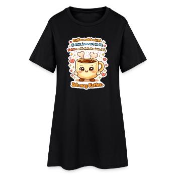 Ich Mag Kaffee Redet Nicht Becher - Frauen T-Shirt-Kleid - Schwarz - Vorne