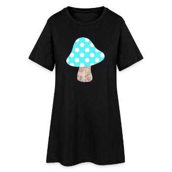 Champignons bleu clair points Points Pépinière Lucky Woodland - Robe T-shirt Femme - noir - Devant