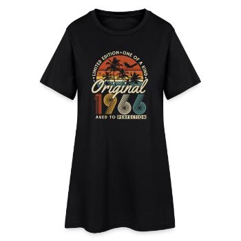 Cadeau d’anniversaire Vintage Born Vintage 1966 - Robe T-shirt Femme - noir - Devant
