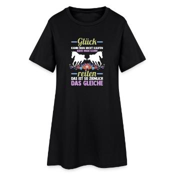 Reiten Pferdeliebhaber Reiterhof Pferde - Frauen T-Shirt-Kleid - Schwarz - Vorne