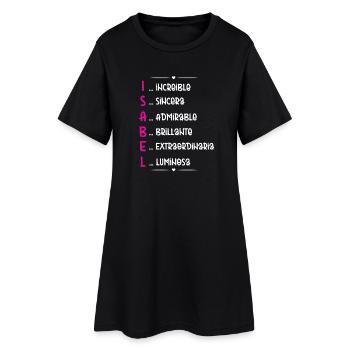 Nom Isabel Cadeau personnalisé - Robe T-shirt Femme - noir - Devant