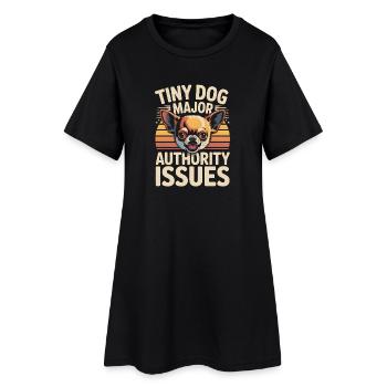Petit chien, grand ego | Dicton Chihuahua - Robe T-shirt Femme - noir - Devant