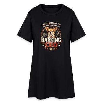 Assistent vom bellenden Chef | Chihuahua Büro - Frauen T-Shirt-Kleid - Schwarz - Vorne