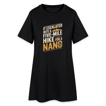 Wegen Nano fünf Meilen | Geocaching Humor - Frauen T-Shirt-Kleid - Schwarz - Vorne