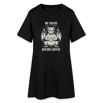 Pas de conversation avant Dragon Amoureux du Café - Robe T-shirt Femme - noir - Devant