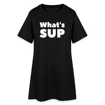 C’est quoi le jeu de mots SUP Stand Up Paddling - Robe T-shirt Femme - noir - Devant