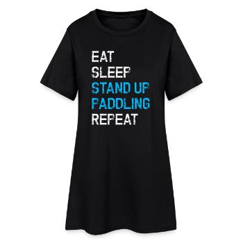 Mange, dors, lève-toi, pagaye, répète le SOU. - Robe T-shirt Femme - noir - Devant