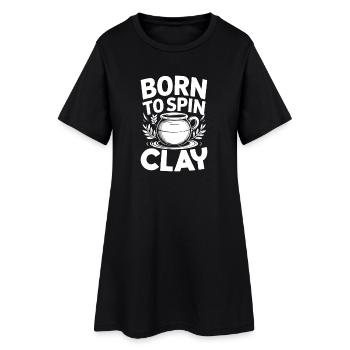 Pottery Artists Spin Clay Pottery - Frauen T-Shirt-Kleid - Schwarz - Vorne