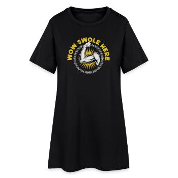 Motivation fitness Bodybuilder Wow Swole ici - Robe T-shirt Femme - noir - Devant